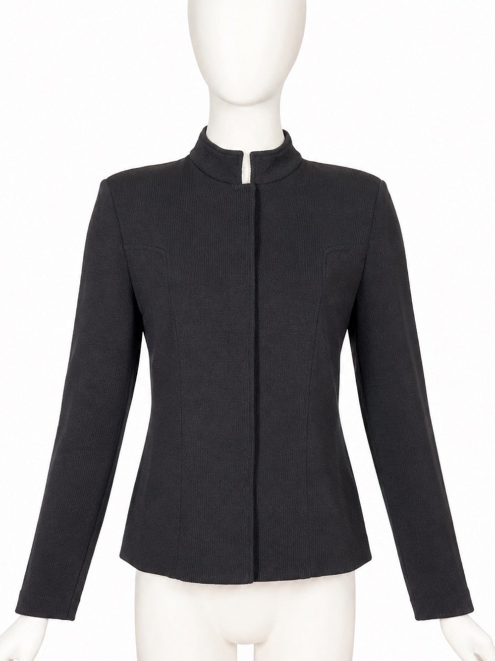 St. John Black Textured Knit Jacket Size 10 - Picture 1 of 10